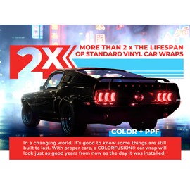 ColorFusion PPF by VViViD, Gloss Metallic Black Dry Apply PPF Vinyl Car Wrap Roll 1ft x 5ft