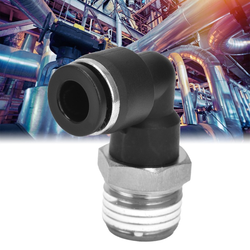 10Pcs Pneumatic Connectors L Shape Right Angle External Thread Quick