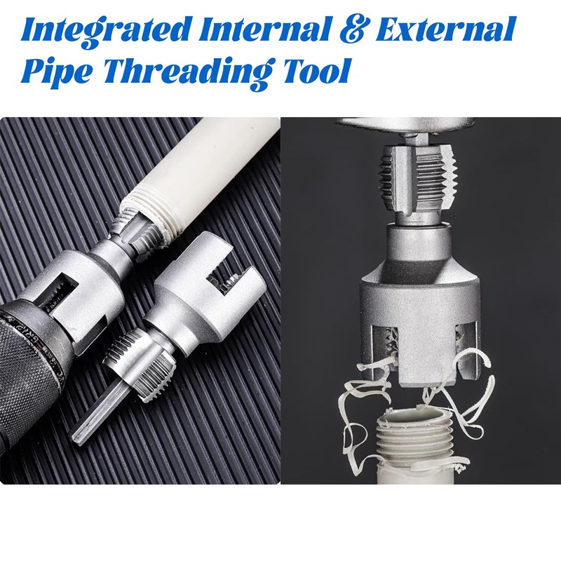 Integrated Internal & External Pipe Threading Tool, Plastic Pipe Threader