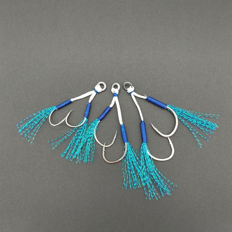 Orurdo Fishing Tackle Double Assist Hooks 11pcs 18# qb500173a05n0
