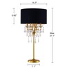Wellmet Drum Shade Black Crystal Table Lamp, 4 Light Black