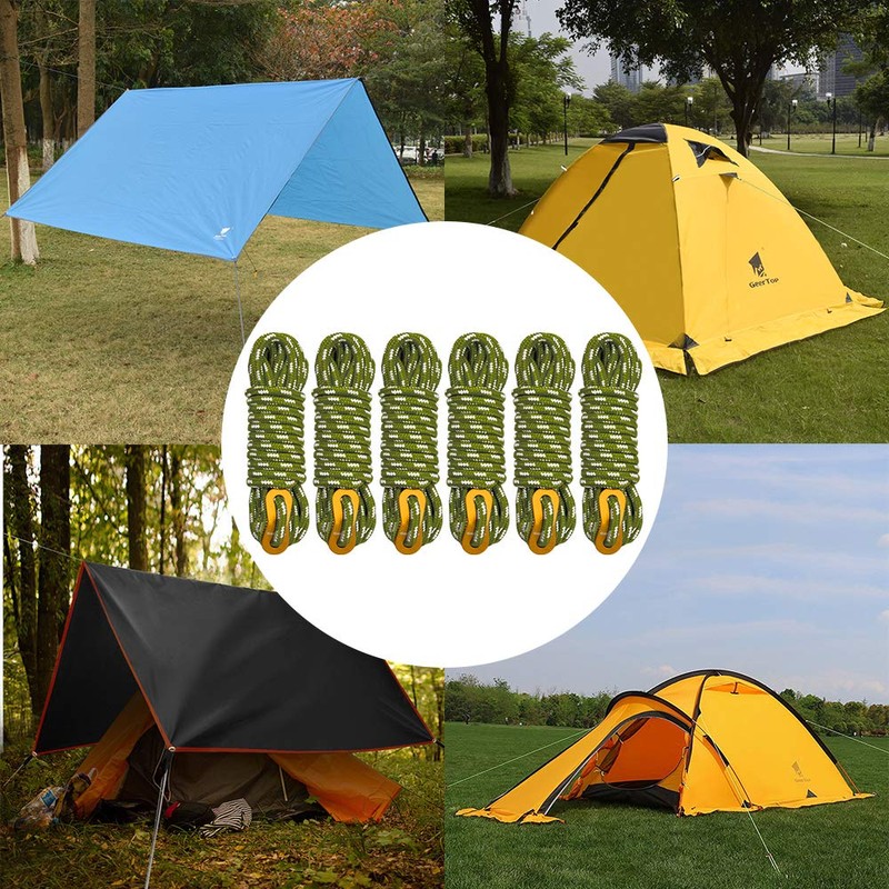 GEERTOP 6 Pack 5 mm Ultralight Tent Guy Lines Camping