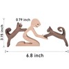 KINGNOW Cat Figurines Home Decor Nature Wood Carved a Man