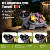 Solar Garden Outdoor Turtle Statue with Sunglasses and Flower LED