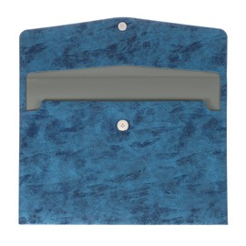 uxcell PU Leather File Folders, A4 Envelope Folder File Document Storage Bag Portable File Folder Organizer Case with Button Closure for Office Business(Blue)