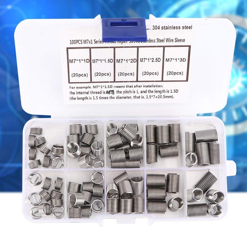Pack of 100 M7 x 1 Thread Repair Kit, Rolled