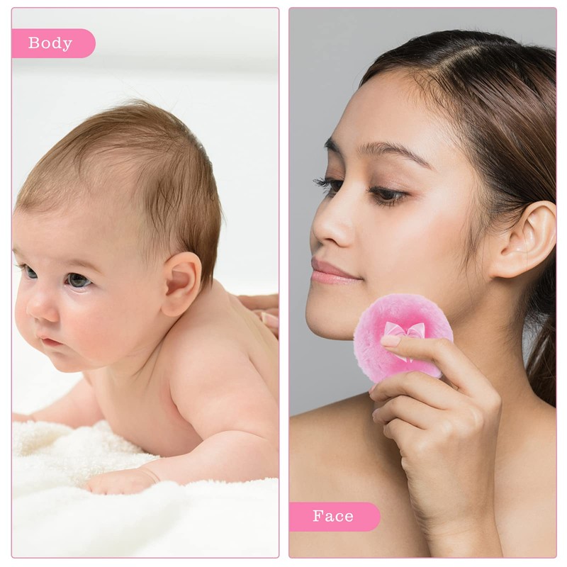 Sibba 4Pcs Large Fluffy Powder Puff, 4 Inch Ultra Soft
