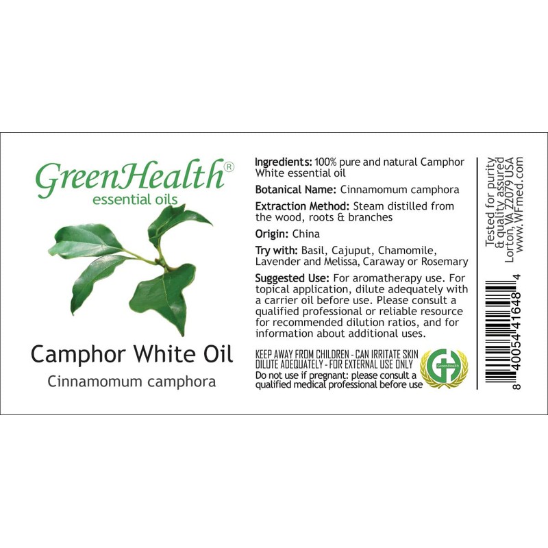 Camphor White – 4 fl oz (118 ml) Glass Bottle