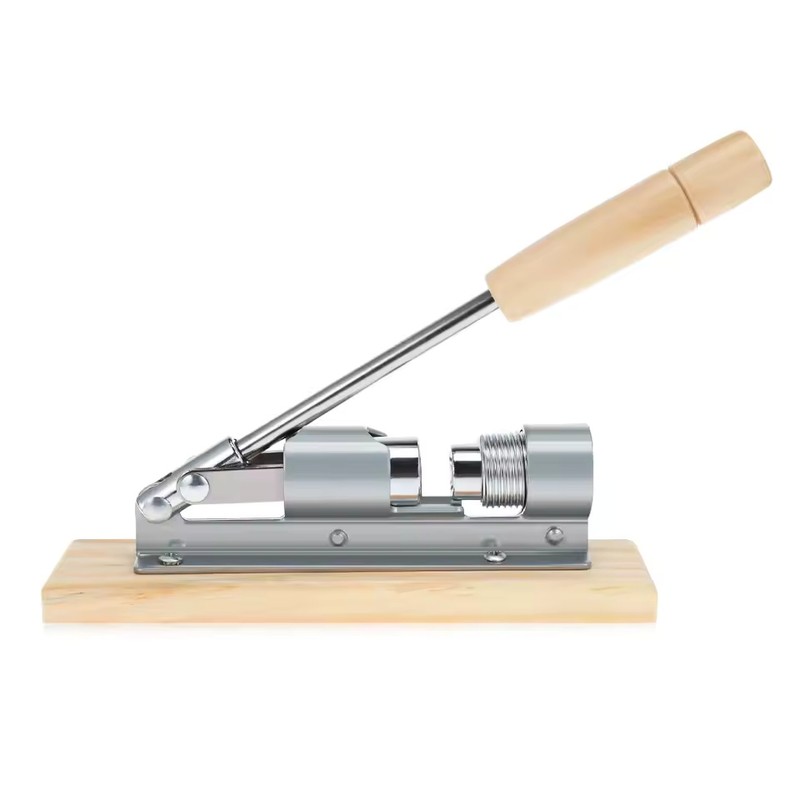 Adjustable Lever Nutcracker with Wood Base for Pecans & Walnuts