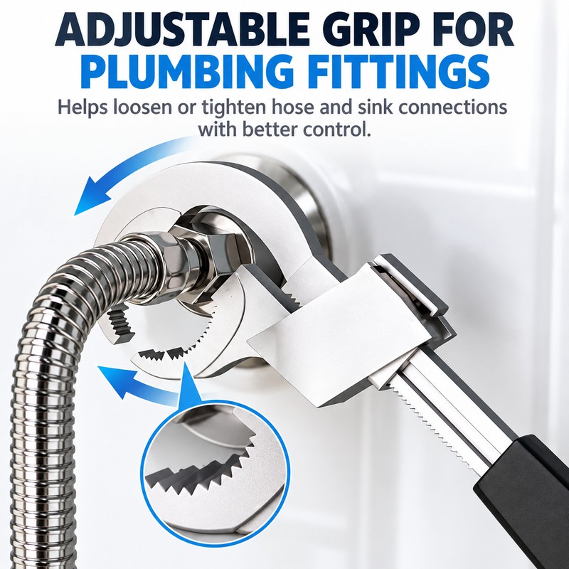 Adjustable Sink Wrench for Plumbing Repair – Multipurpose Hand Spanner