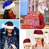 yayafunfun Christmas Hat with Glitter Sequins and Plush Edge for