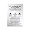 No Proof of Age No Alcohol Sign Pub Bar Restaurant