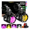 Nuevo 2 Faros Luces Led Auxiliares 4 Modos Lupa Estrobo