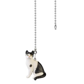 OMYZERO 12" Easy-Install Ceiling Fan Pull Chain Set with Decorative Pendant - Extender & Ball Chain Connector for Light Pull Chains, Ceiling Fan Hanging Ornament Accessories (Cat)