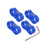 Hihaha 4pcs Blue AN10 19mm Hose Separator Clamp Adapter with