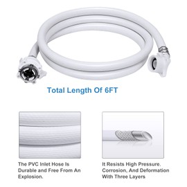 Washing Machine Hoses, Portable Water Inlet Connection and Supply Line, (90 Degree Elbow) quick connect