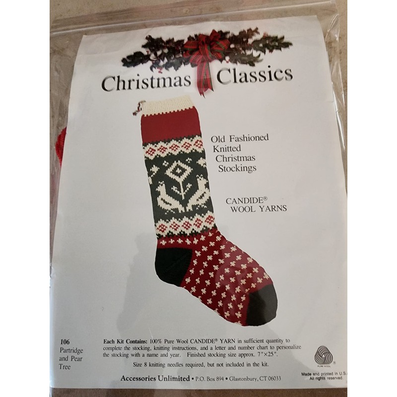 Christmas Stocking Knitting Kit - Partridge and Pear Tree