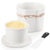 French Butter Crock for Counter with Water, 9.9oz Large Porcelain