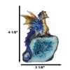 Ebros Gift Fantasy Iridescent Meteorite Hatchling Dragon Guarding Faux Geode