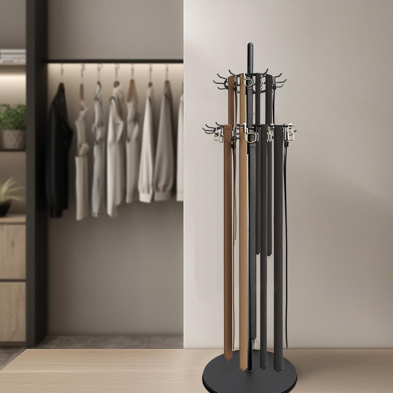 GSYUWIH Floor Standing Belt Display Rack, Tie Hook, 66.2in Belt