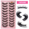 False Eyelashes, 10 Pairs, 7D False Eyelashes Set, Reusable Natural