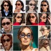 RUNHUIS Fashion Rectangular Sunglasses for Men and Women, Vintage Retro
