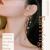 Iaceble Leaf Ear Climbers Earrings Punk Rhinestone Stud Earrings Gold
