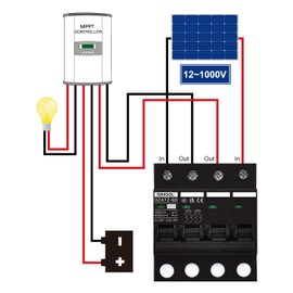 DC Isolator Switch 1000 VDC Solar PV Circuit Breaker Photovoltaic Circuit Breaker (DC1000 V, 4 Pin, 30 Amp)