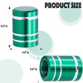 MEAJOO 5PCS Car Tire Valve Stem Caps, Aluminum Tire Valve Cap Set, Corrosion Resistant, with Rubber O-Ring, Universal for Cars, SUVs, Bike, Bicycles,Trucks and Motorcycles (Green)