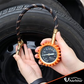 Uharbour 4X4 Rapid Air Down Tire Deflator with Gauge (0-75PSI) ， 2" Easy Read Glow Dial & Solid Brass Hardware-Automatic Tire Air Down Tool for Jeep, Truck or ATV