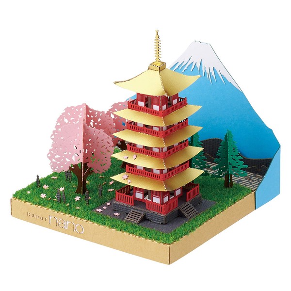 Paper Nano PN-144 Craft Kit, Five-Story Pagoda with a View