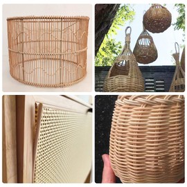 Wicker Cane, Wicker Stakes, Diameter Braided Material, Roll Approx. 500 g, Natural Wicker Tube (Diameter 4 mm, A)