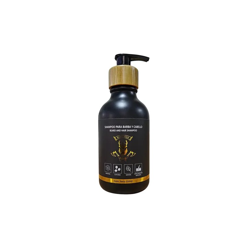 Shampoo Barba Y Cabello Crecimiento Biotina Cafeina Y Menta