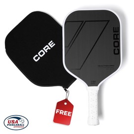 CORE Reaction Pro Pickleball Paddle | T700 Carbon Fiber Surface | MX-1000 (16mm):_One Paddle - Blue