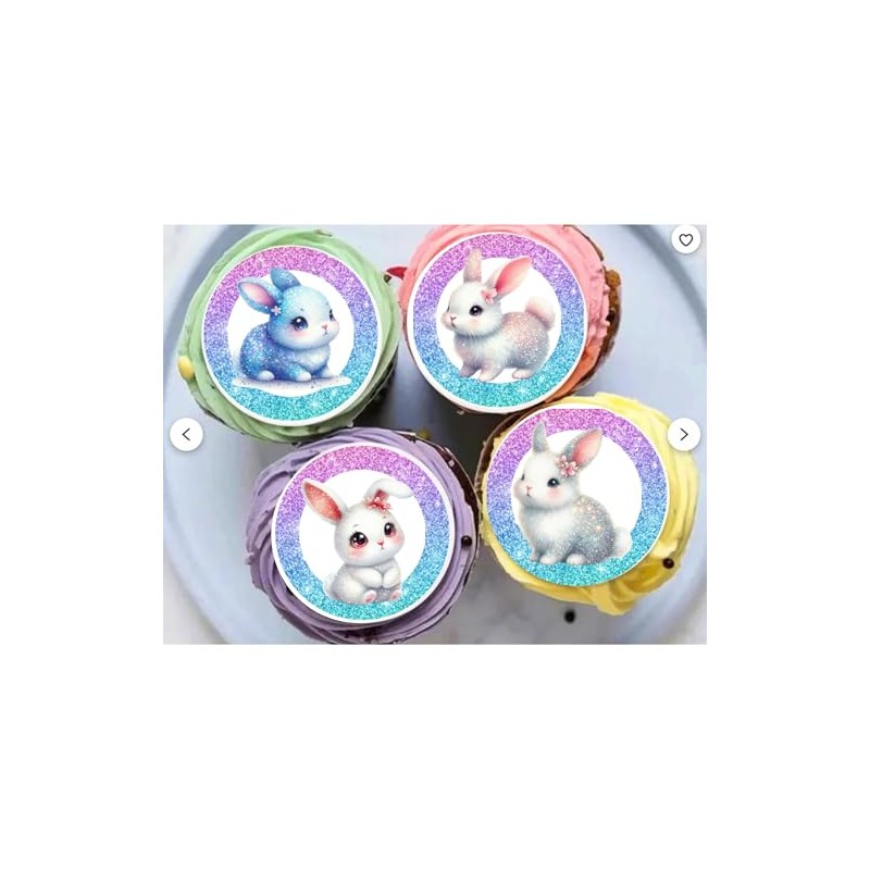 Cute Easter Bunny Edible Images Wafer Precut Easter Cupcakes Twelve