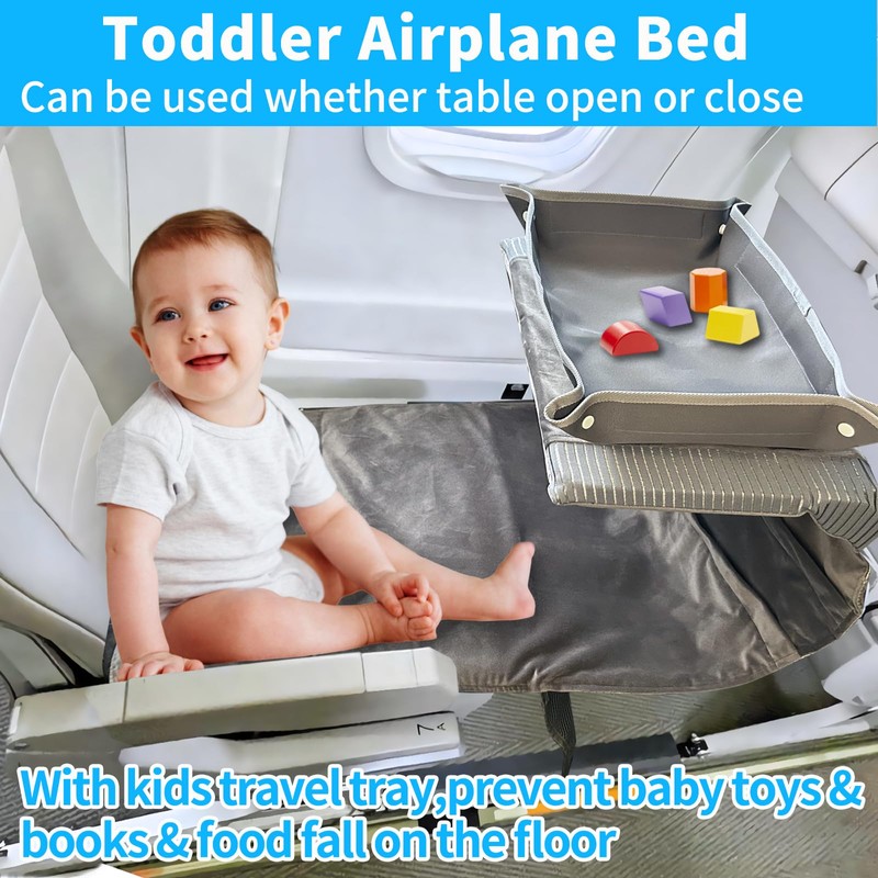 NNOODUST Toddler Airplane Bed with Kids Travel Tray