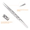 HARFINGTON 2pcs Precision Tweezers 140mm Straight Pointed Hollow Anti-Slip Stainless