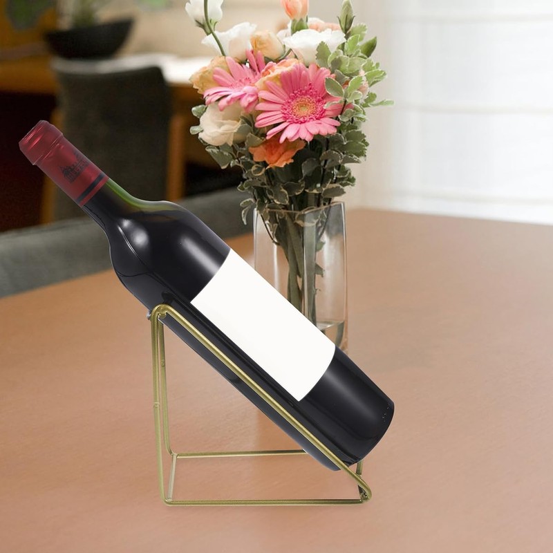 PartyKindom Porta Vinos de Hierro Dorado, Ranura Única Retro para