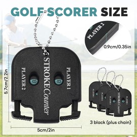 Donmnemb 3 pcs Mini Golf Score Counter, Golf Stroke Counter for Glove, Golf Score Indicator for Golf Game Scorekeeper Outdoor Sport Scoreboard (Black)