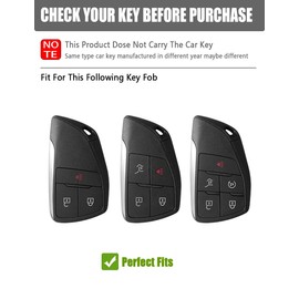 YINEOR for GMC Key Fob Cover Leather Car Key Case Protector Keychain Smart Key Fob Holder Compatible for Chevy Silverado 1500 LT for GMC Sierra Yukon Suburban Tahoe Denali Buick Encore (Blue)