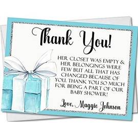 Tiffany Baby Shower Thank You Cards, Baby & Co. Baby Shower Thank You Cards With Envelopes