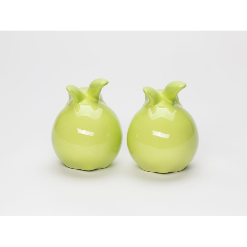 Fine Ceramic Green Bunny Rabbit Salt & Pepper Shakers Set,