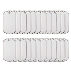 Military Dog Tags Stainless Steel Matte Finish 25, 50, 100 Count, ID Tag
