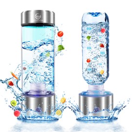 Hydrogen Water Bottle Generator, 2025 New Portable Hydrogen Water Bottle - SPE PEM Tech, 3Min 2200+PPB Rechargeable Hydrogen Water, 15OZ Hydrogen Water Machine, UL Certified for Outdoor, Office