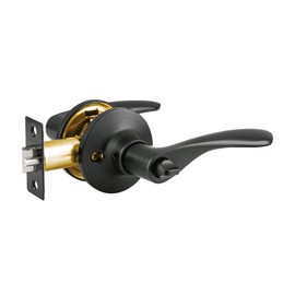 Hermex CEMA-6RB, Cerradura manija "Milán" para recámara color negro cilindro de latón