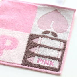 Bloomie's 000541-0045-01 Small Towel (Pink) [100% Cotton] Kids Hand Towel, Mini Towel, P, Peach Motif, Approx. 5.9 inches (15 cm)