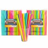 100-Pack Extra Long Wide Straight Straws – 8 Vibrant Colours