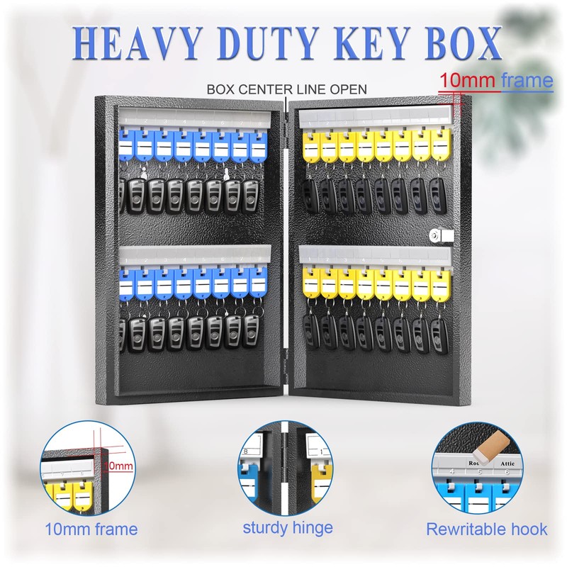 DiDiHere 32 Key Cabinet Organizer, Lock Box, Security Storage for