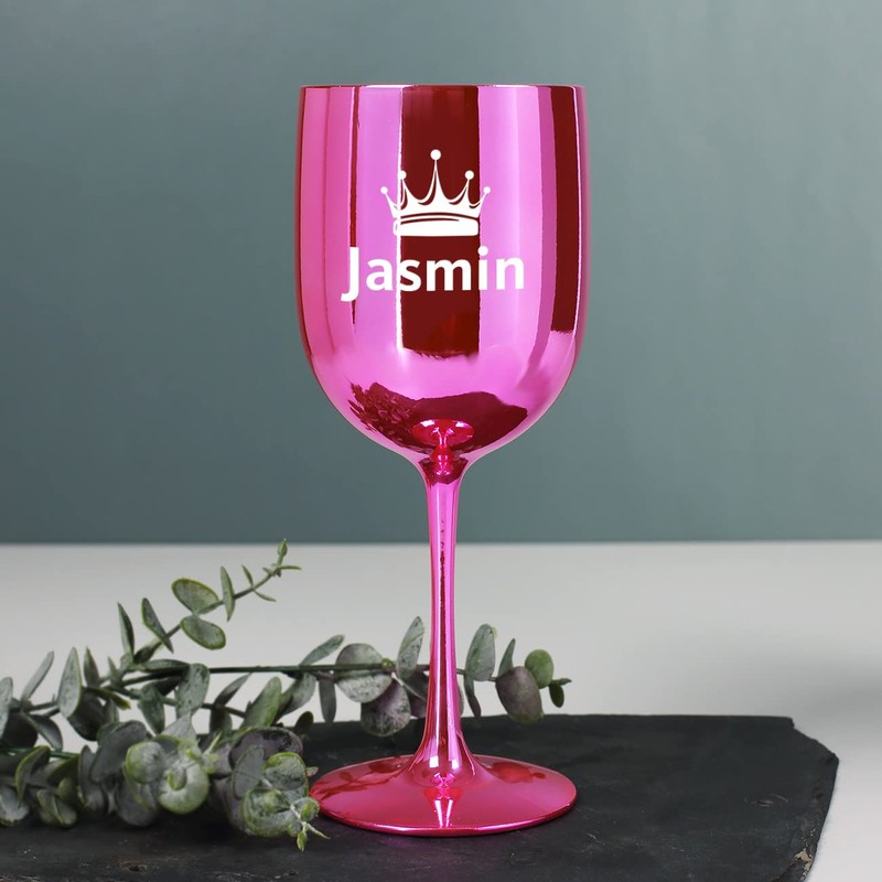 Herz & Heim® High Gloss Plastic Wine Goblet with Engraving