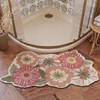 Curved Bath Mat for Round Shower, Super Absorbent Corner Bathroom
